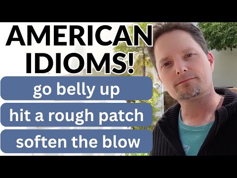 COMMON AMERICAN IDIOMS, hit a rough patch, soften the blow, go belly up,  there's no rhyme or reason