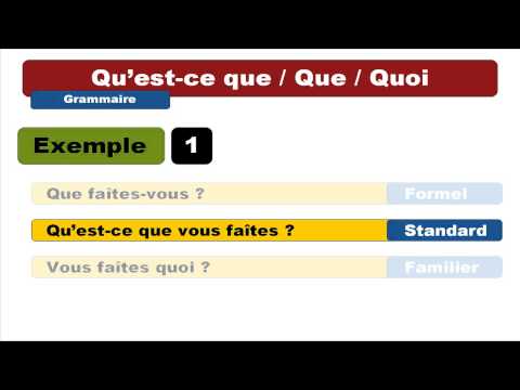 French in English # qu est ce que