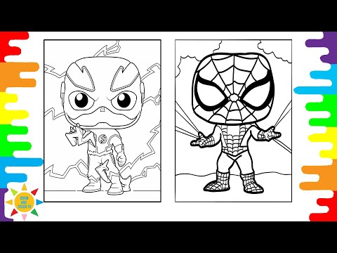 Baby Flash VS Baby Spiderman Coloring | Flash Coloring|Coloring With Markers VS Coloring On a Tablet