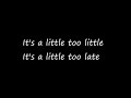 Pat Benatar Little Too Late Lyrics - m86016 Pat Benatar Little Too Late Lyrics