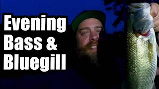 Evening Fishing For Bass and Bluegill From The Bank