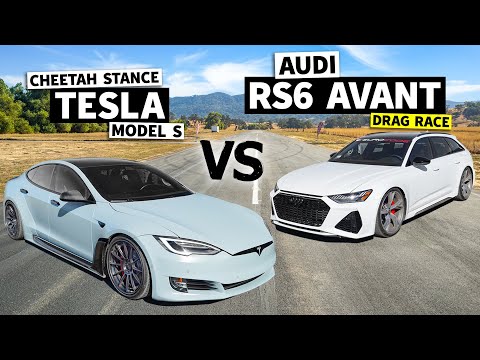 Ultimate Daily Driver Showdown! 700hp Audi RS6 Avant no-prep drag races Tesla Model S Apex
