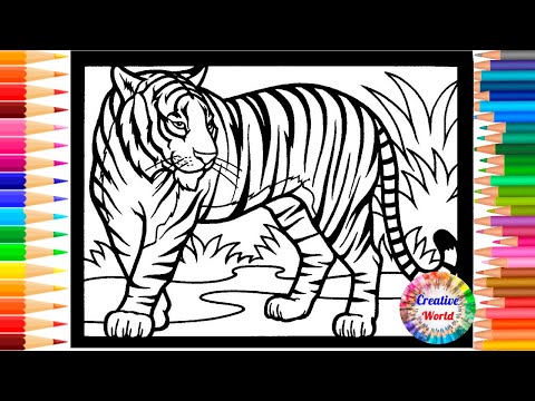 TIGER  Coloring Pages || How to color a tigre ||  Wild tiger in the jungle