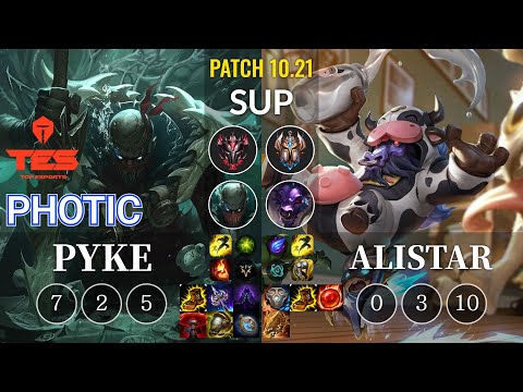 TES Photic Pyke vs Alistar Sup - KR Patch 10.21