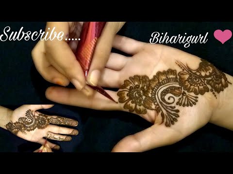 Simple Bel mehendi design for hand/Basic mehendi design for beginners/Easy arabic mehendi designs.