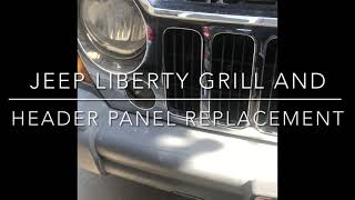 Jeep Liberty cracked header panel and chrome grill replacement to red
