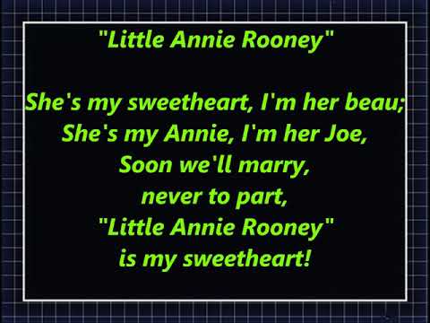 LITTLE ANNIE ROONEY is my sweetheart IRISH ST PAT'S Lyrics Words text not cartoon Sing Along Song