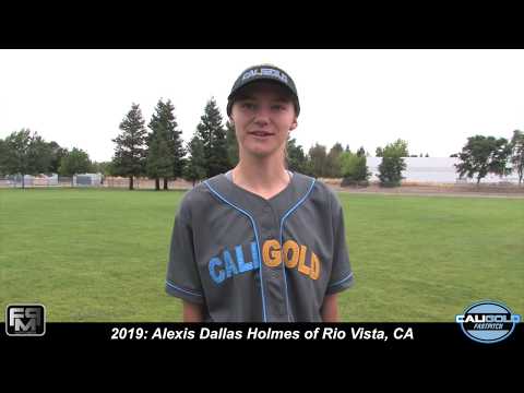 2019 Alexis Dallas Holmes Outfield, Shortstop and Third Base Softball Skills Video - Cali Gold