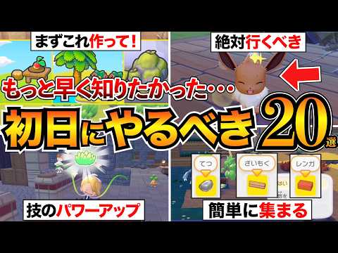 【ぽこあポケモン攻略】序盤で絶対やって！後悔する前に見るべき20選/すみごこち/生息地/環境レベル/ざいもく/まっさらな街など