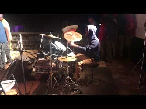 Samuel Inkamala on the drums