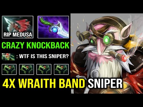 CRAZY Physical Knockback 4x Wraith Band Sniper Max ATK Range with Diffusal EZ Counter Medusa Dota 2