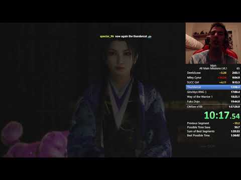 Nioh LVL 1 Main Missions Speedrun in 1:52:31 RTA (PS4)