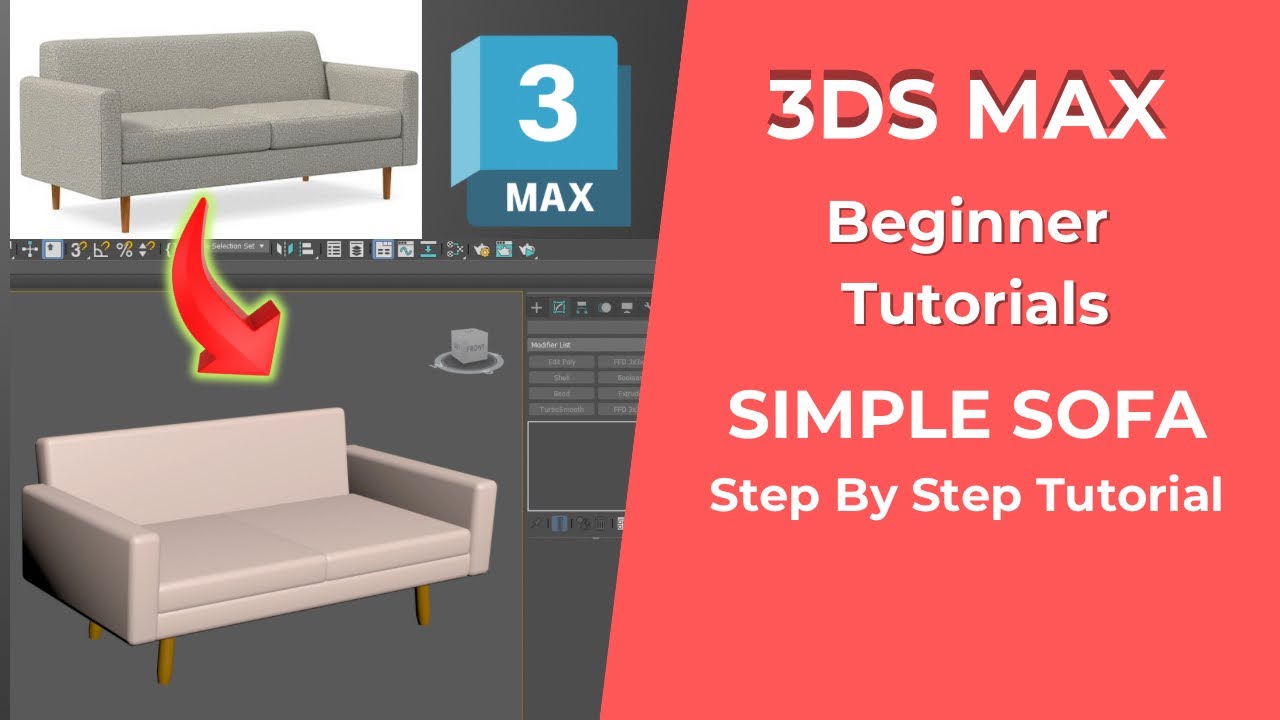 Simple Sofa Modelling In 3DS Max: Step by Step 3DS Max Tutorial For Beginners
