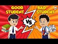GOOD STUDENT vs BAD STUDENT | Animated Stories | English Cartoon | Moral Stories | PunToon