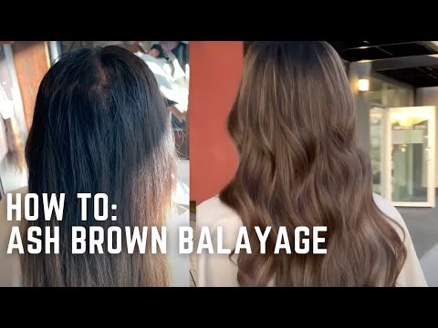 Ash Brown Balayage Tutorial - cool brunette highlights...