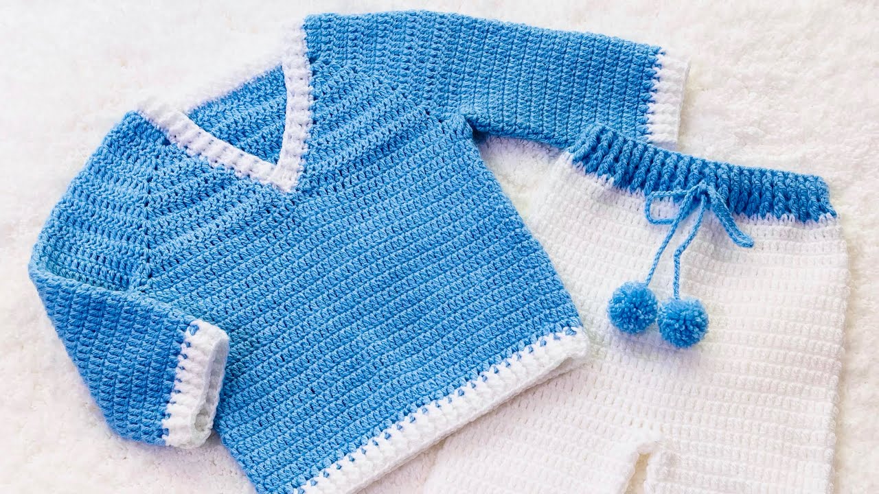 Crochet baby jumper sweater up to 18M SUPER EASY for beginners