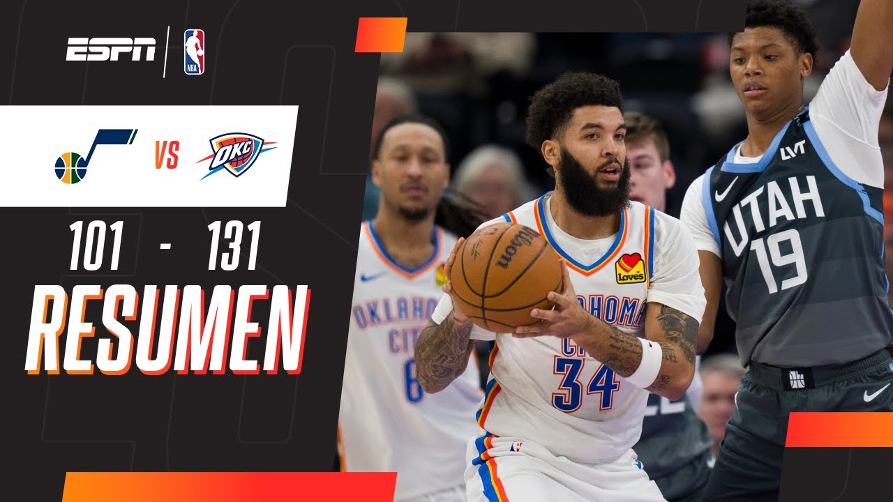 THUNDER APLASTÓ A JAZZ Y SUMÓ 15 VICTORIAS CONSECUTIVAS | Jazz 101-131 Thunder | RESUMEN