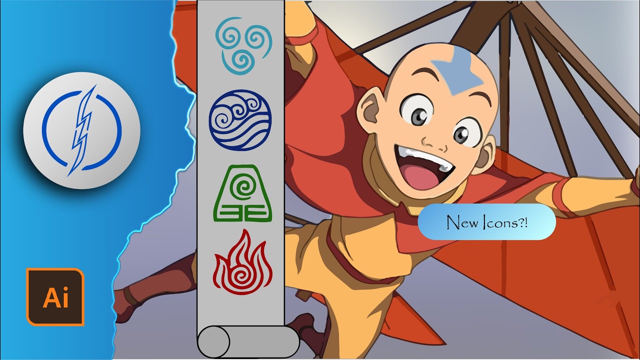 Redesigning the Element Icons from Avatar: The Last Airbender Using #adobeillustrator