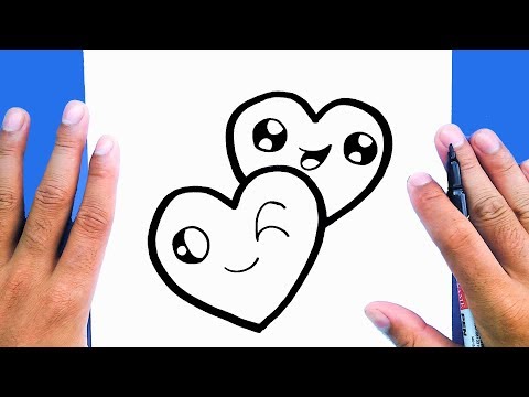 How to draw a cute couple heart, Valentin's Draw, Draw cute things Video