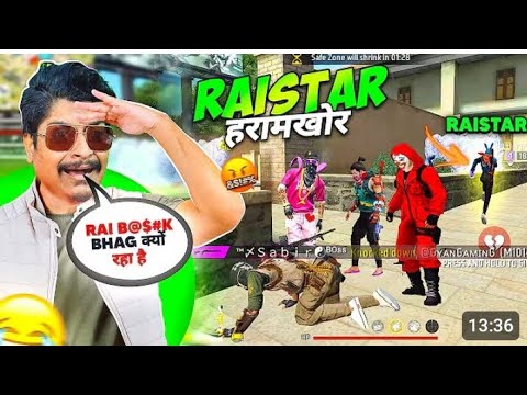 India's Fastest Player Raistar Always left me Alone - Mujhe Chhod Kar Bhaag Gaya -Free Fire😭 Max