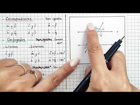 ANGLES BETWEEN SHORT PARALLELS ACROSS A TRANSVERSE - Corresponding, Alternate and Conjugate Angles