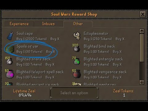 Loot from 100 "SPOILS OF WAR" Soul wars - OSRS