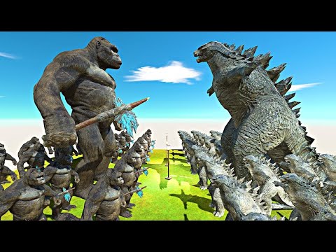 Legendary Growing War - Growing King Kong vs Growing Godzilla 2014 | Animal Revolt Battle Simulator