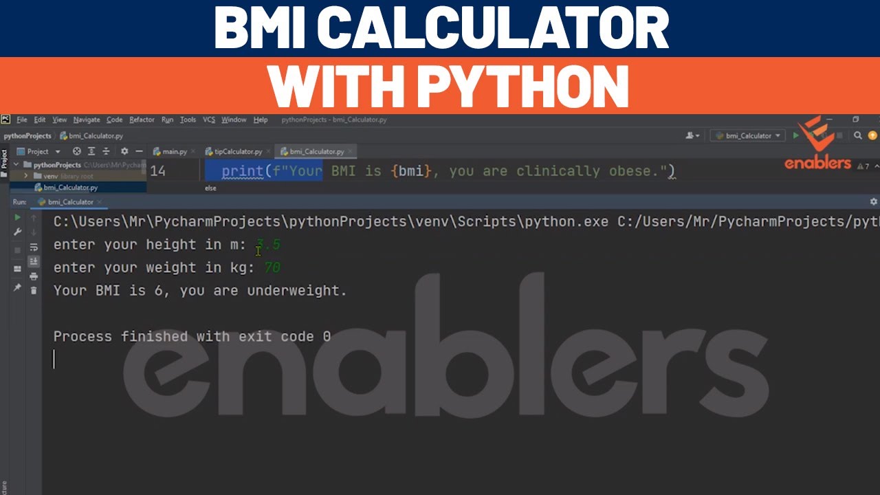 Building a BMI Calculator with Python | Python Advance | Project 03 BMI Calculator