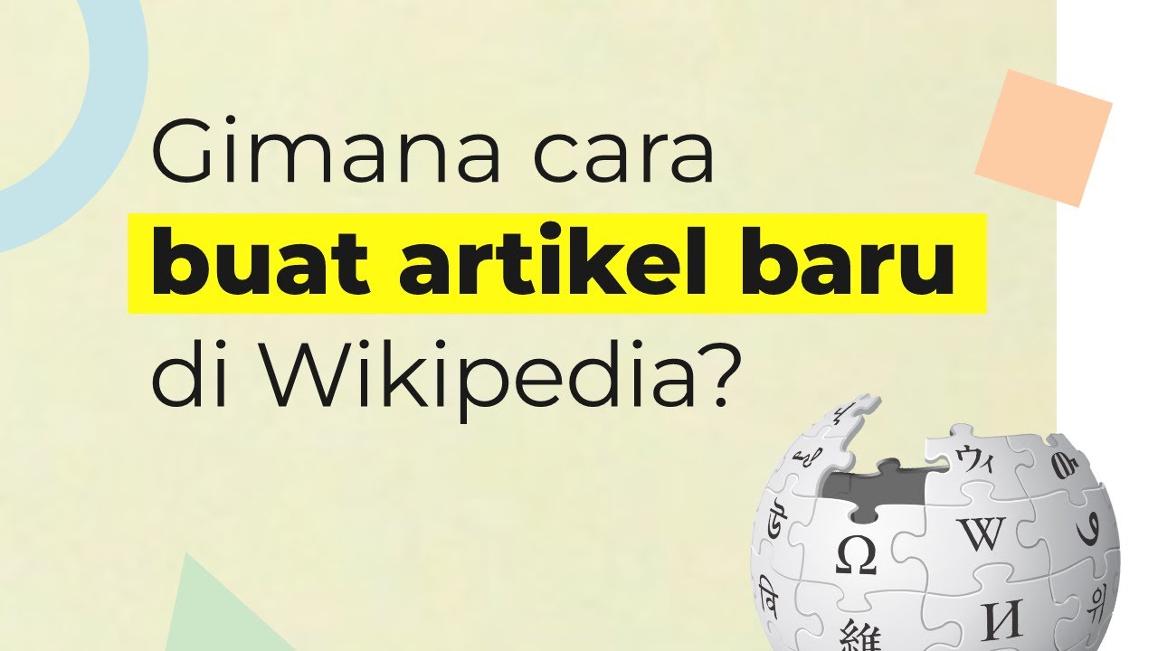 Gimana cara buat artikel baru di Wikipedia?