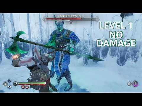 Level 1 Kratos vs Fraekni The Zealous - No Damage(GMGOW) | GoW Ragnarok