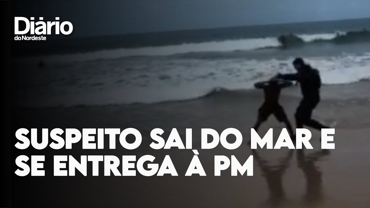 Imagem da notícia VÍDEO: Suspeito de tráfico tenta fugir pelo mar na Praia da Leste, mas é preso pela PM
