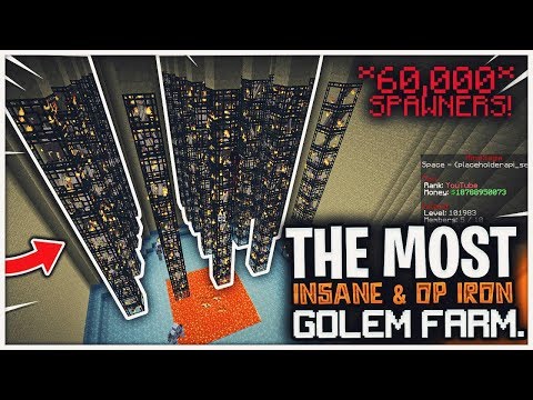 MeeZoid - THE MOST INSANE & OP IRON GOLEM FARM... (60,000 SPAWNERS) | Minecraft Skyblock