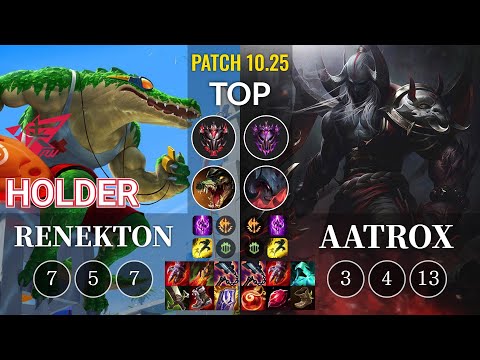 RW Holder Renekton vs Aatrox Top - KR Patch 10.25