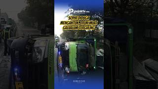 SOPIR DIDUGA MENGANTUK, TRUK MUAT GALVALUM TERGULING