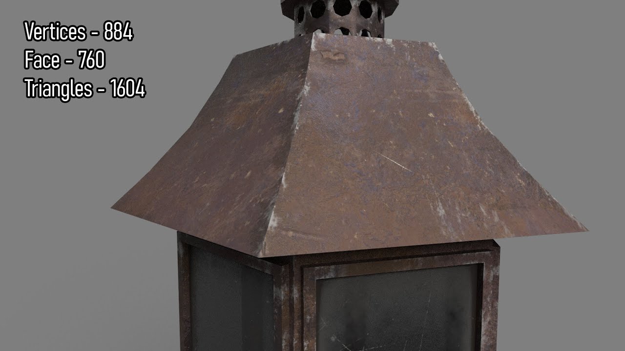 Lantern 3D Model Lowpoly Gameready