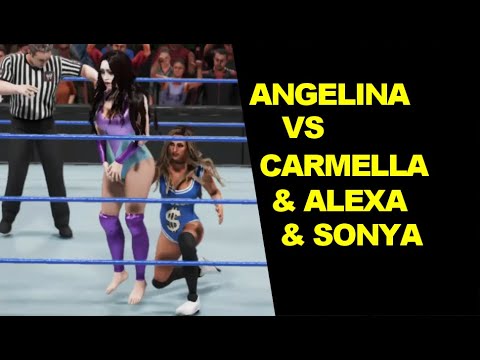 WWE 2K19 Angelina Ventura vs Carmella & Alexa Bliss & Sonya Deville - 3 on 1