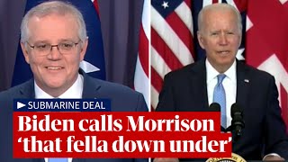 Joe Biden calls Australian prime minister Scott Morrison ‘that fella down under’