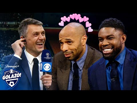 Thierry Henry, Micah & Carragher get starstruck by Paolo Maldini 💕 | CBS Sports Golazo | UCL Today