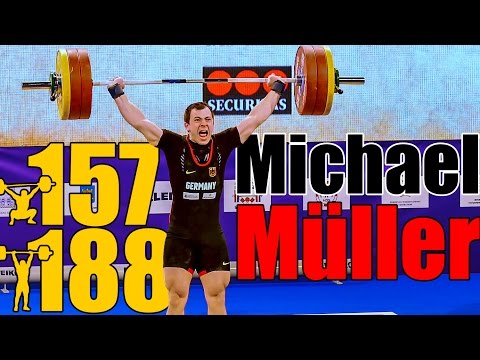 Michael Müller (85kg, Germany) 157kg snatch 188kg clean and jerk - European championship 2017