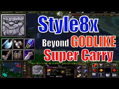 DotA 1 Tiny Beyond Godlike Best Carry - DotA 6.83d Style8x