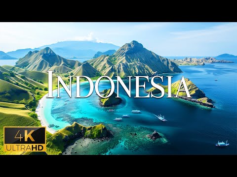 FLYING OVER INDONESIA (4K Video UHD) - Calming Piano Music With Beautiful Nature For Relaxation