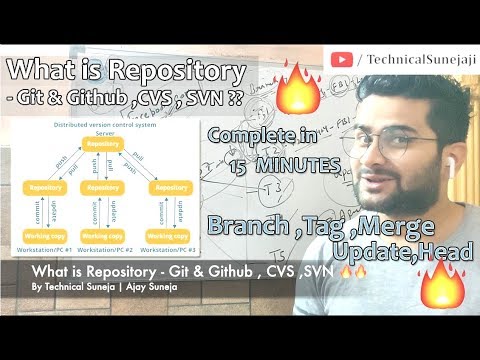 What is Repository Git Github Branch Tag Merge Update Head Complete in 15 MINUTES 