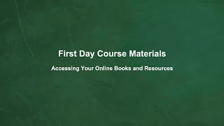 CCRI's First Day Course Materials - Accessing Your Online Books and Resources