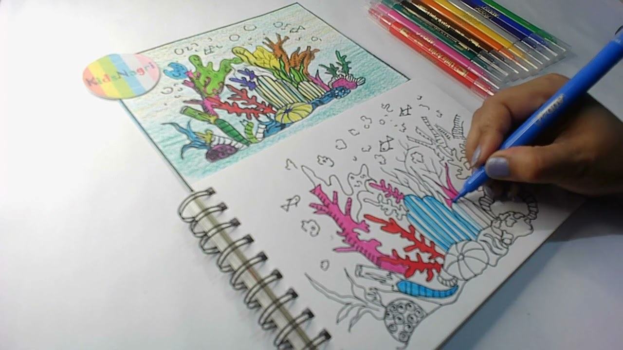 Whimsical Underwater Wonderland Coral Reef Drawing