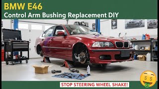 BMW E46 Control Arm Bushing Replacement DIY (Stop Steering Wheel Shake!)