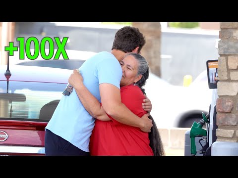 Asking Strangers For Gas Money, Then Giving Them 100x Back!!