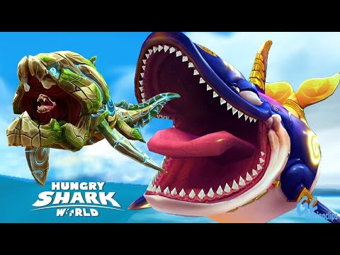 Hungry Shark World - Enemy The Golem Sharks Unlocked Update - All 34 Sharks Android Gameplay