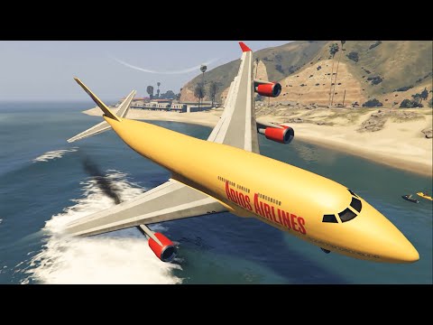 AIRPLANE EMERGENCY LANDING - Engine Failures and Crash GTA 5