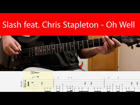 Slash feat. Chris Stapleton - Oh Well Guitar Intro With Tabs And Backing Track(Slower)(Standard)