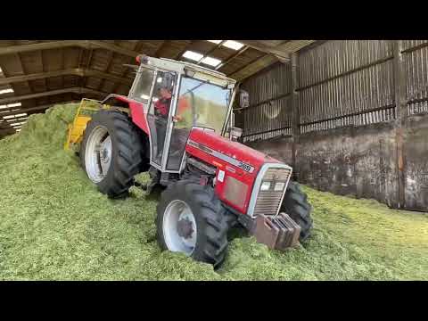 Cumbrian Silage ‘25. Claas Jaguar 860, MF 6S & JD 6R team keep a classic MF 399 busy at the clamp!